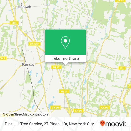 Mapa de Pine Hill Tree Service, 27 Pinehill Dr