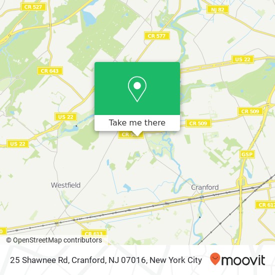 25 Shawnee Rd, Cranford, NJ 07016 map