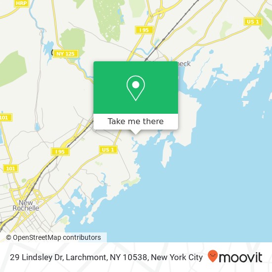 Mapa de 29 Lindsley Dr, Larchmont, NY 10538