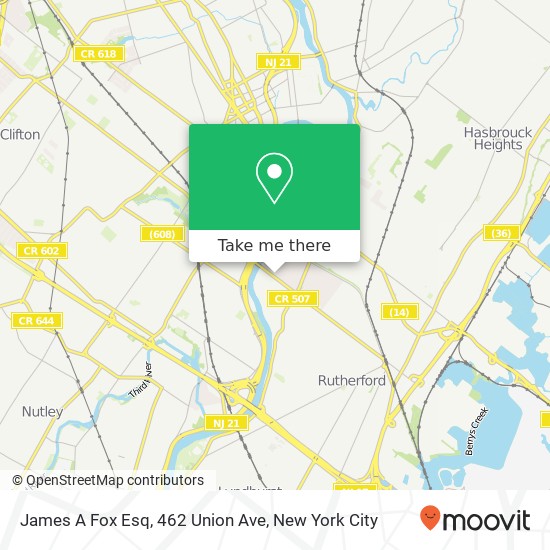 Mapa de James A Fox Esq, 462 Union Ave