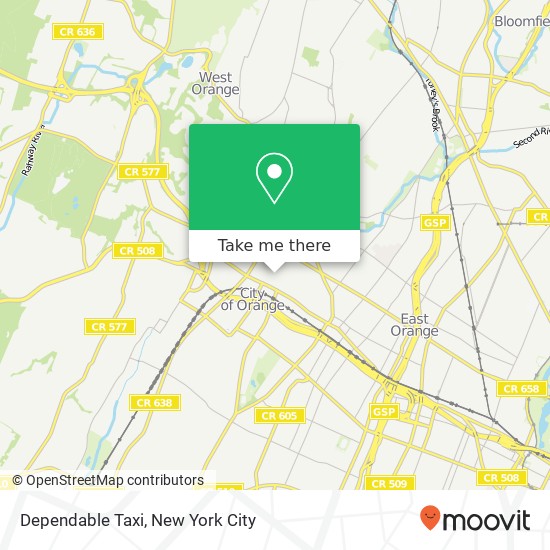 Mapa de Dependable Taxi