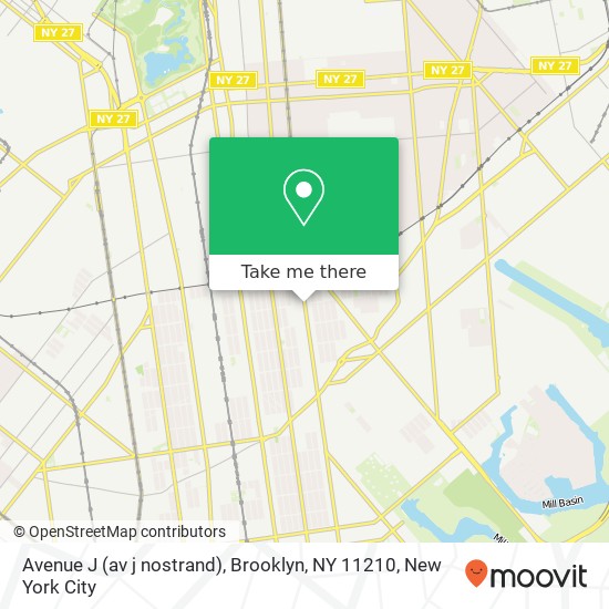 Avenue J (av j nostrand), Brooklyn, NY 11210 map