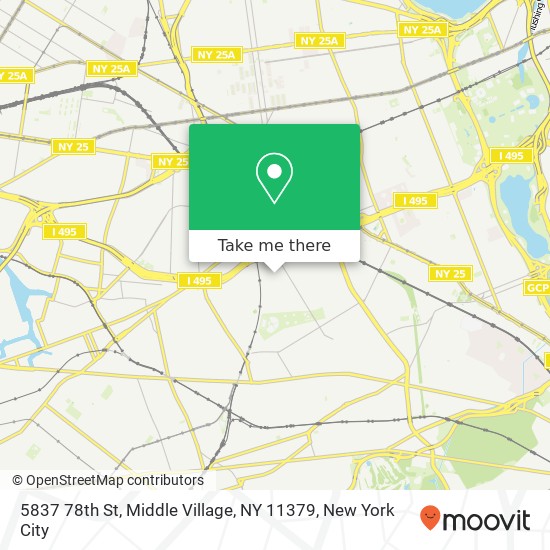 Mapa de 5837 78th St, Middle Village, NY 11379