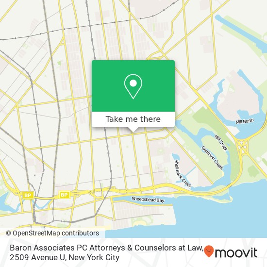 Mapa de Baron Associates PC Attorneys & Counselors at Law, 2509 Avenue U