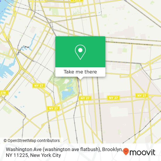 Washington Ave (washington ave flatbush), Brooklyn, NY 11225 map