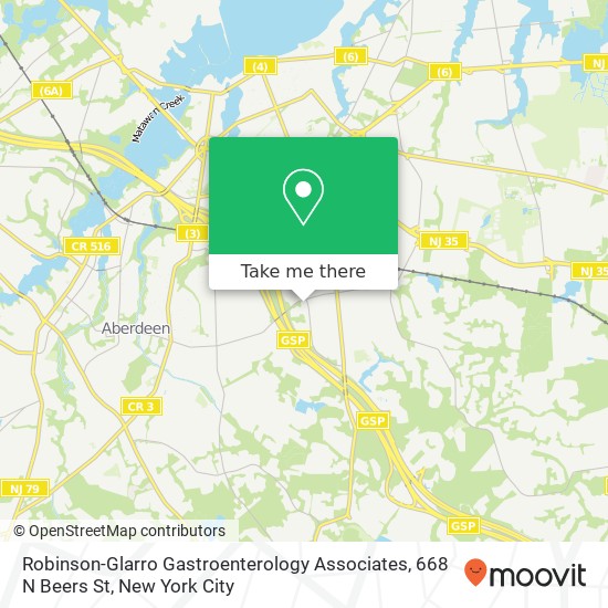 Mapa de Robinson-Glarro Gastroenterology Associates, 668 N Beers St