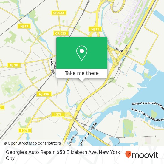 Mapa de Georgie's Auto Repair, 650 Elizabeth Ave