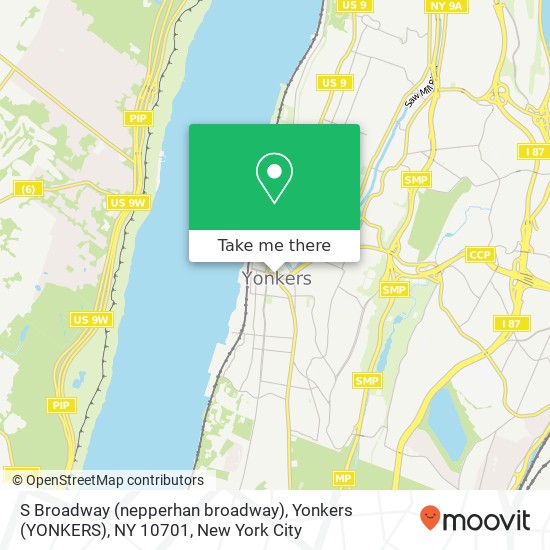 Mapa de S Broadway (nepperhan broadway), Yonkers (YONKERS), NY 10701