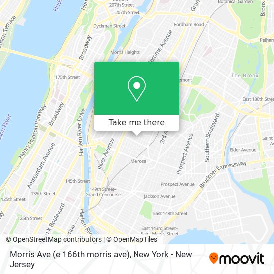 Morris Ave (e 166th morris ave) map