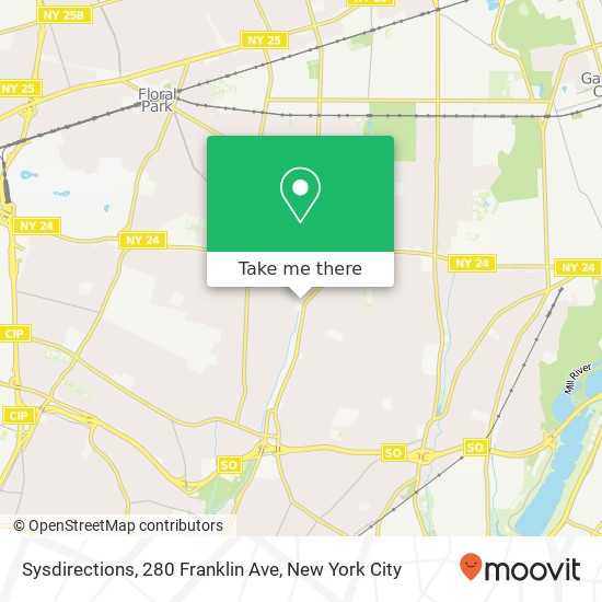 Mapa de Sysdirections, 280 Franklin Ave