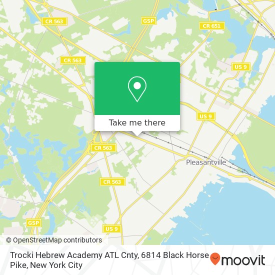 Mapa de Trocki Hebrew Academy ATL Cnty, 6814 Black Horse Pike
