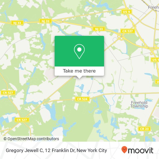 Mapa de Gregory Jewell C, 12 Franklin Dr