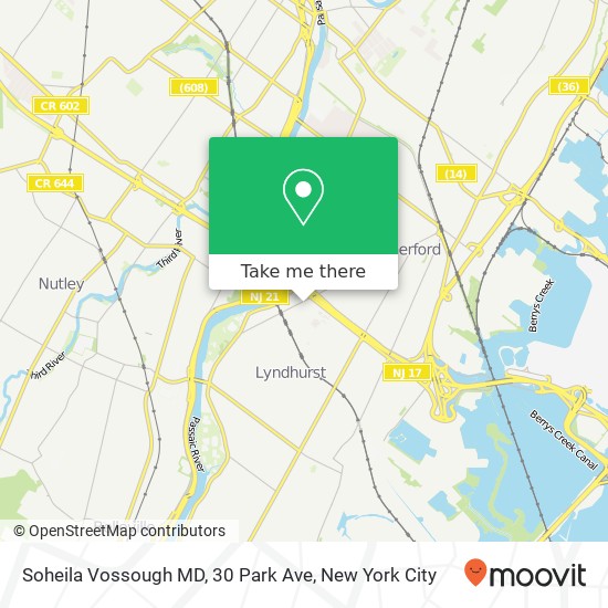 Mapa de Soheila Vossough MD, 30 Park Ave