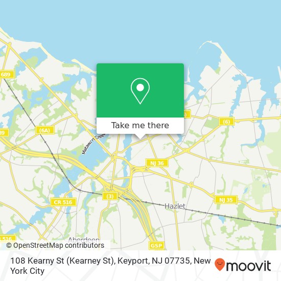 108 Kearny St (Kearney St), Keyport, NJ 07735 map