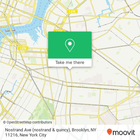 Mapa de Nostrand Ave (nostrand & quincy), Brooklyn, NY 11216
