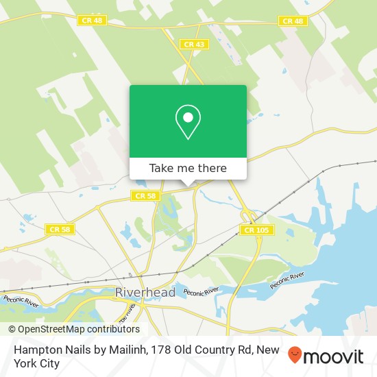 Mapa de Hampton Nails by Mailinh, 178 Old Country Rd