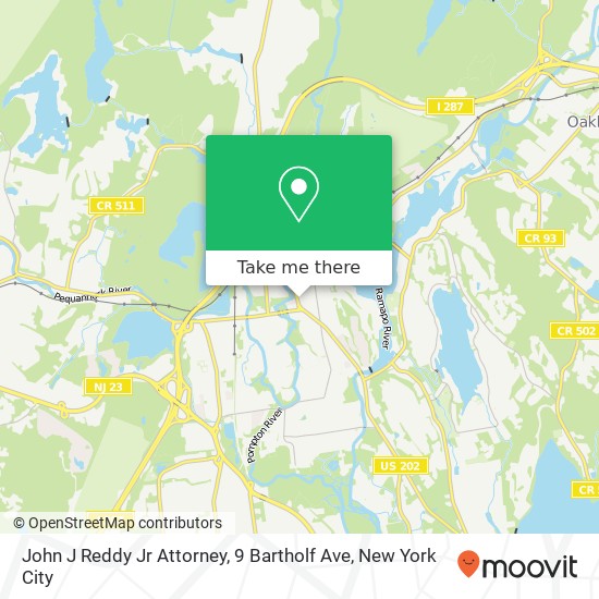 Mapa de John J Reddy Jr Attorney, 9 Bartholf Ave
