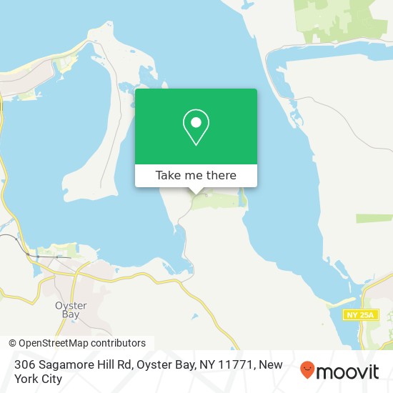 Mapa de 306 Sagamore Hill Rd, Oyster Bay, NY 11771