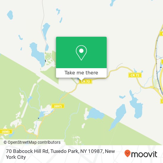 Mapa de 70 Babcock Hill Rd, Tuxedo Park, NY 10987