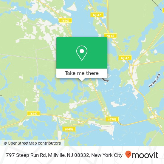 Mapa de 797 Steep Run Rd, Millville, NJ 08332
