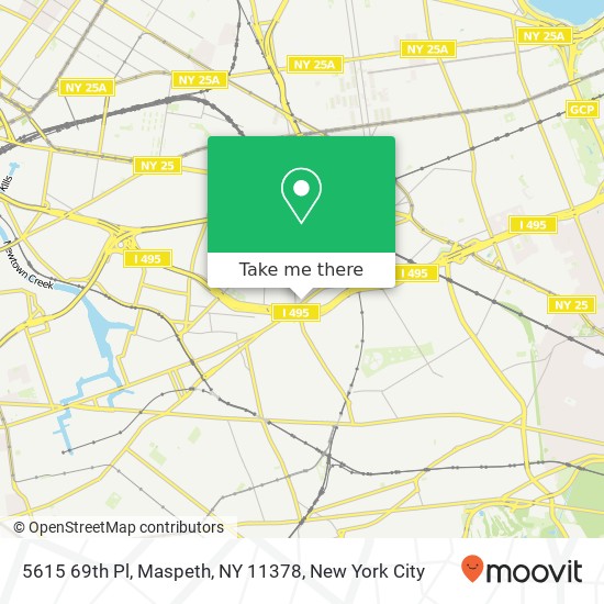 Mapa de 5615 69th Pl, Maspeth, NY 11378