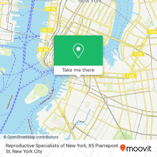 Reproductive Specialists of New York, 85 Pierrepont St map