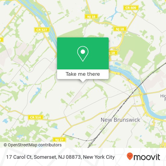 Mapa de 17 Carol Ct, Somerset, NJ 08873