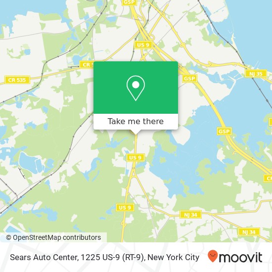Mapa de Sears Auto Center, 1225 US-9 (RT-9)