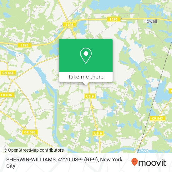 SHERWIN-WILLIAMS, 4220 US-9 (RT-9) map