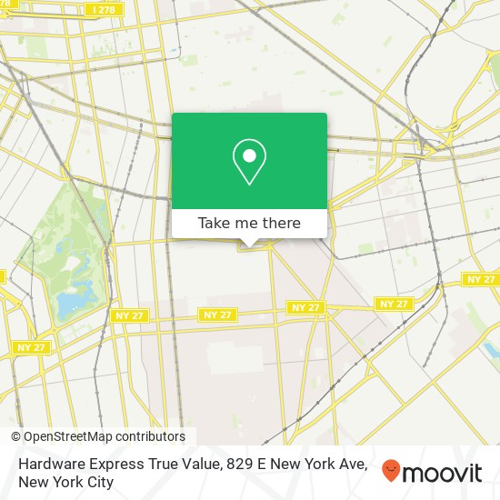 Mapa de Hardware Express True Value, 829 E New York Ave