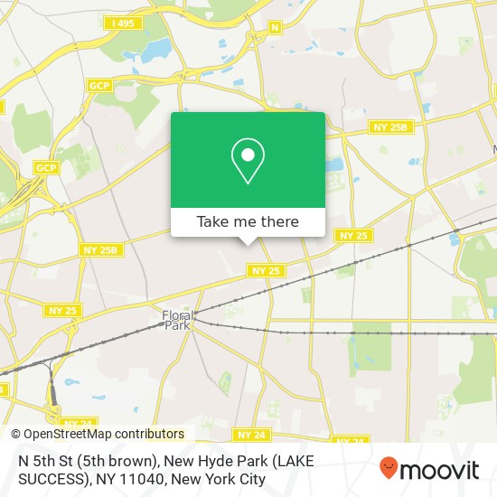 Mapa de N 5th St (5th brown), New Hyde Park (LAKE SUCCESS), NY 11040