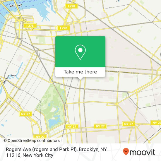 Rogers Ave (rogers and Park Pl), Brooklyn, NY 11216 map