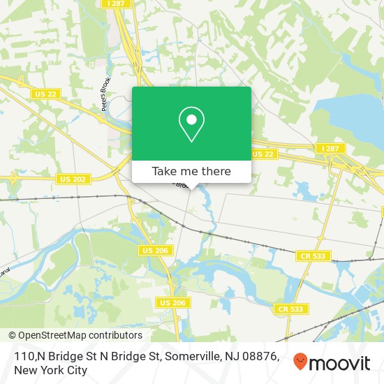 Mapa de 110,N Bridge St N Bridge St, Somerville, NJ 08876