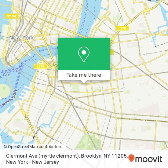 Mapa de Clermont Ave (myrtle clermont), Brooklyn, NY 11205