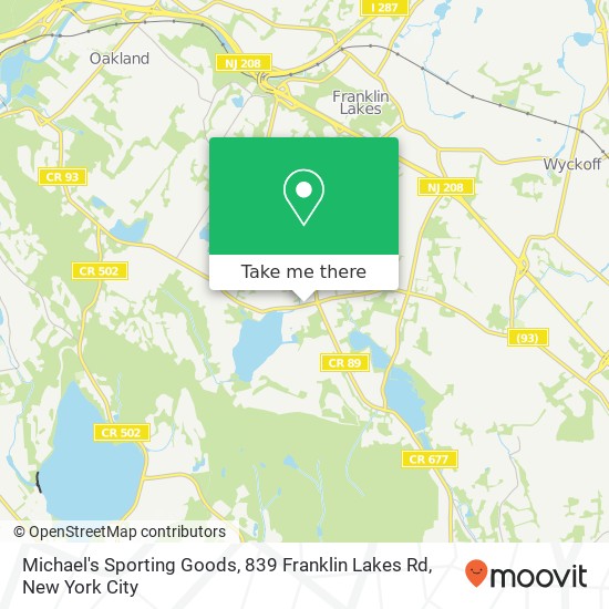 Michael's Sporting Goods, 839 Franklin Lakes Rd map