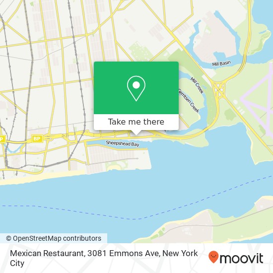 Mapa de Mexican Restaurant, 3081 Emmons Ave