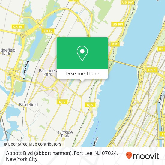 Abbott Blvd (abbott harmon), Fort Lee, NJ 07024 map