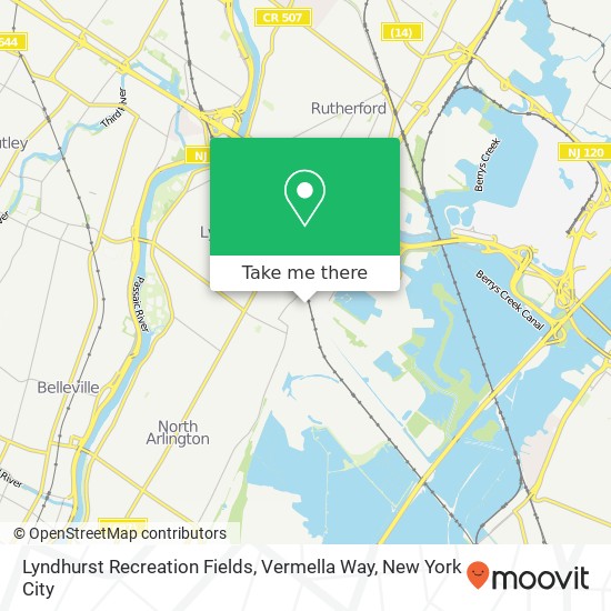 Lyndhurst Recreation Fields, Vermella Way map