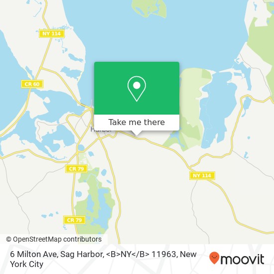 6 Milton Ave, Sag Harbor, <B>NY< / B> 11963 map