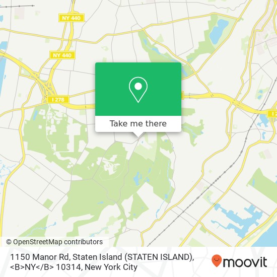 1150 Manor Rd, Staten Island (STATEN ISLAND), <B>NY< / B> 10314 map