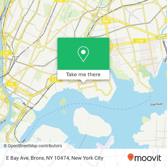 Mapa de E Bay Ave, Bronx, NY 10474