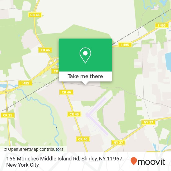 Mapa de 166 Moriches Middle Island Rd, Shirley, NY 11967