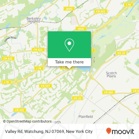 Valley Rd, Watchung, NJ 07069 map