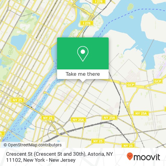 Mapa de Crescent St (Crescent St and 30th), Astoria, NY 11102