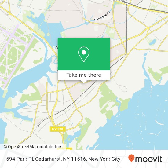 Mapa de 594 Park Pl, Cedarhurst, NY 11516