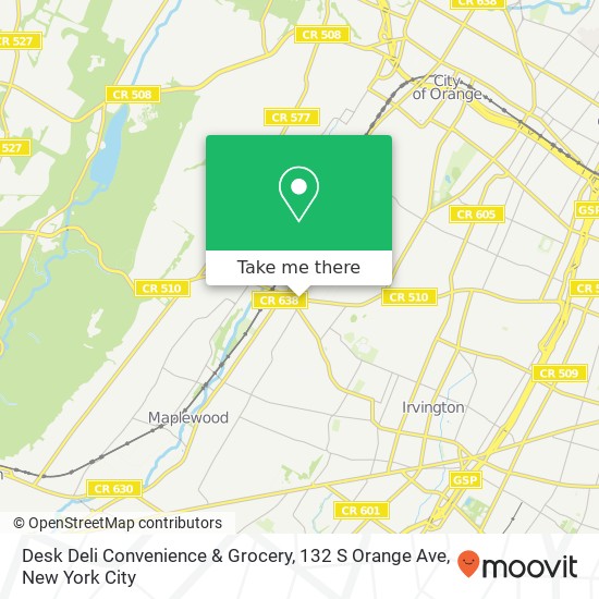 Mapa de Desk Deli Convenience & Grocery, 132 S Orange Ave