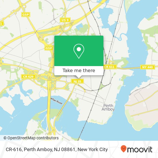 Mapa de CR-616, Perth Amboy, NJ 08861
