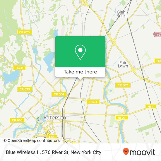 Mapa de Blue Wireless II, 576 River St