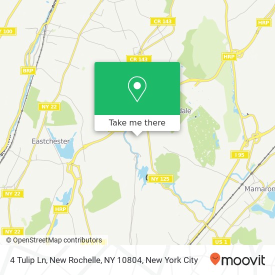 Mapa de 4 Tulip Ln, New Rochelle, NY 10804
