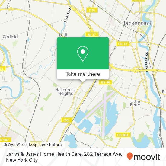 Jarivs & Jarivs Home Health Care, 282 Terrace Ave map